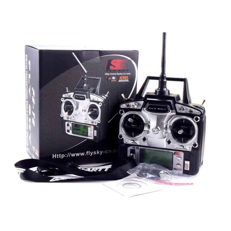 

1 adet FS FlySky FS-T6 FS T6 6ch 2.4g FS R6B ile LCD Ekran Verici ile Alici Icin RC helikopter