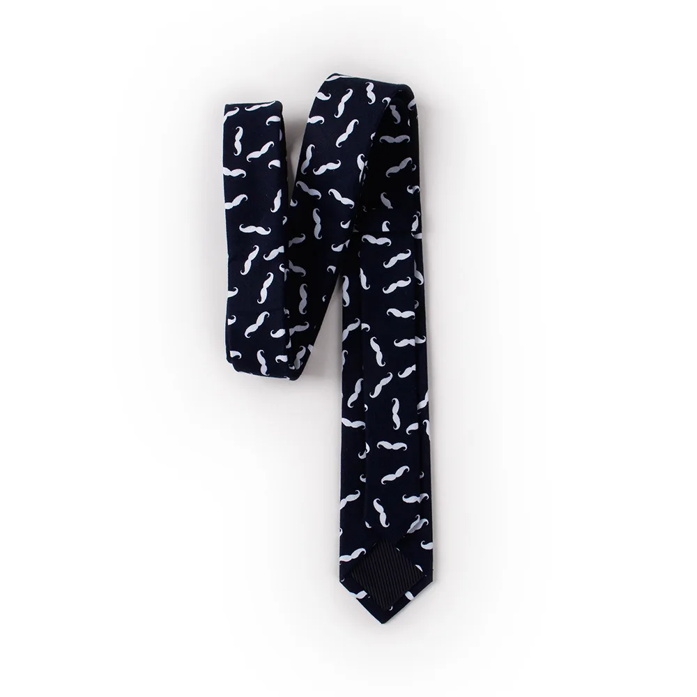 Fashion Little Beard Tie For Men Pattern Bowtie Leisure Black White Navy Blue Cotton 6cm Width Lovely Leisure Men's Tie