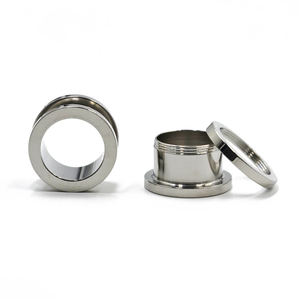 BOG- 1 Pair Stainless Steel Internal Threaded&Screw Ear Plugs and Tunnels Flesh Earring Gauges Hollow Piercings Color Mixed