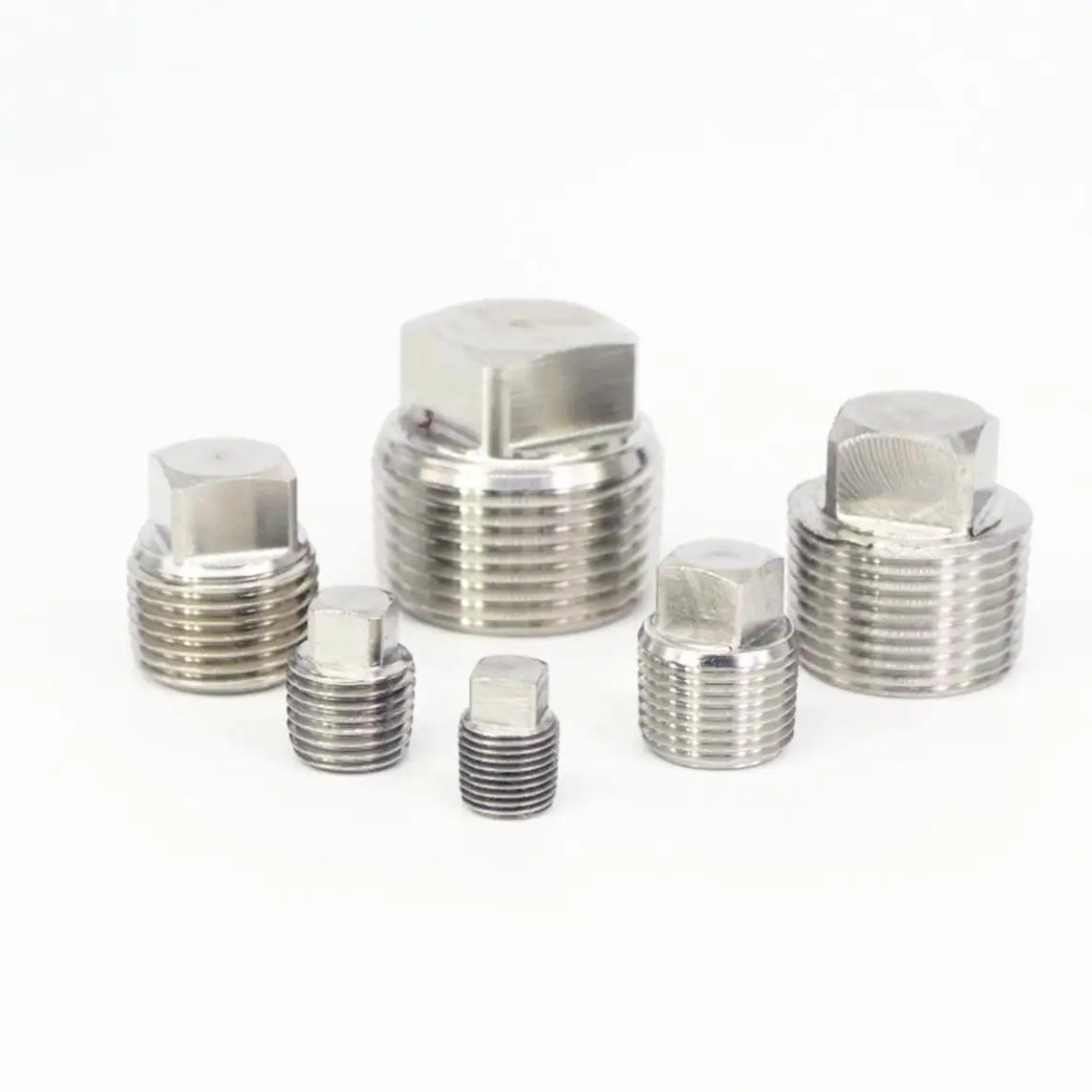 

High Pressure 210 bar 1/8" 1/4" 3/8" 1/2" 3/4" 1" NPT Male 304 Stainless Steel Square Head Plug Forged Pipe Fittings