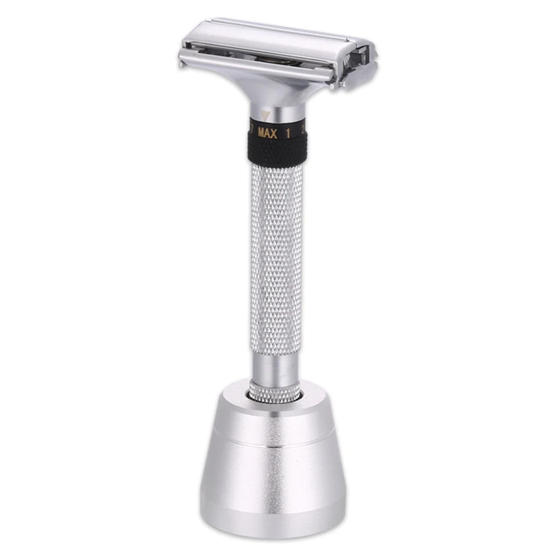 New Adjustable Butterfly Open Safety Razors Men's Wet Shaving Barber Pure Metal Brass Shaver Long Handle