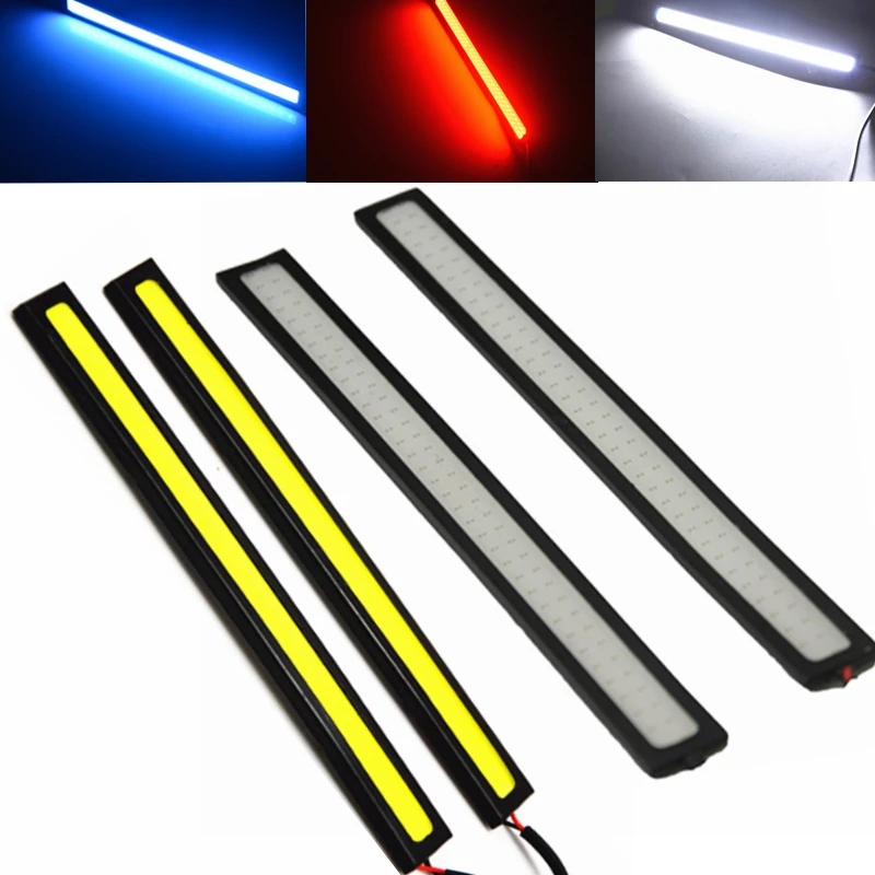 

17cm White Blue Red COB DRL LED DC 12V 76 Leds 2Rows Daytime Running Light Auto Lamp External Lights Waterproof Fog Lamp Car Led