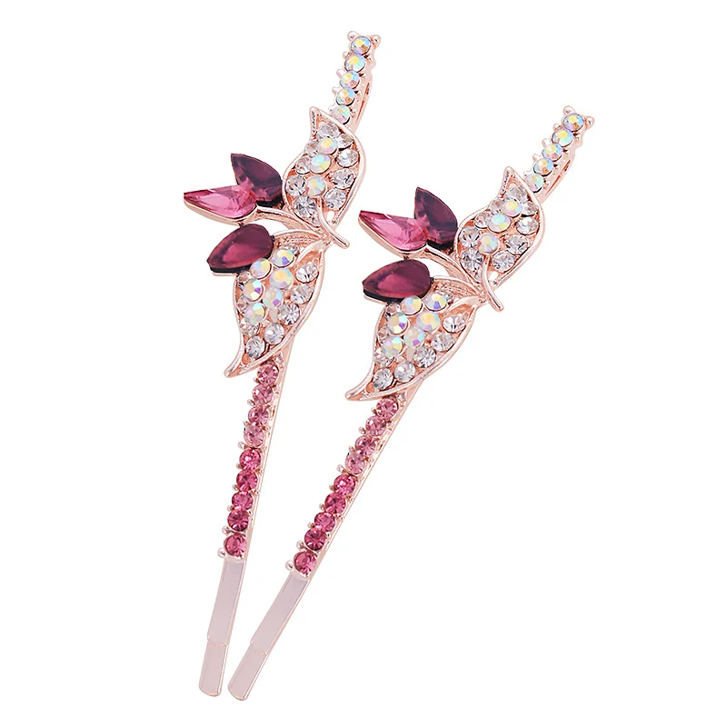 EASYA Fashion Rhinestone Crystal Flower Hairpin Hair Accessories For Women Girls Sparkling Hairgrips Pour Chevens