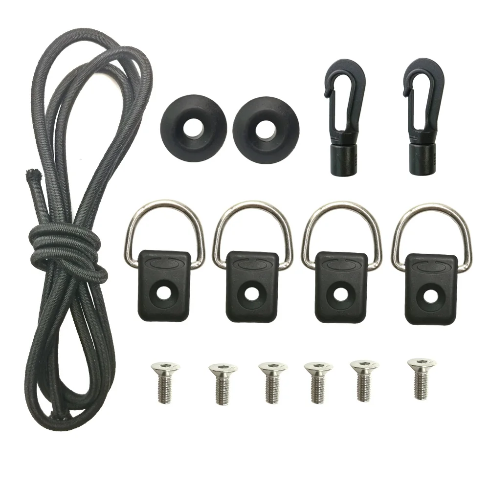 Marine Kayak Canoe Boat Bungee Rope Shock Cord D-ring Kit Set and Screws