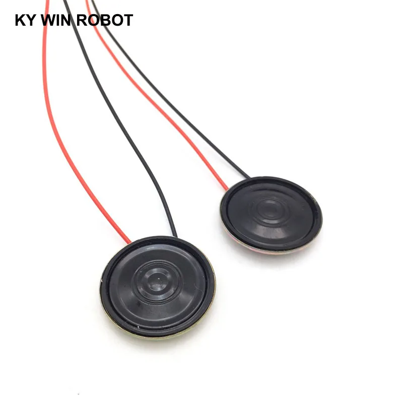 2 pces alto-falante ultra-fino novo 8 ohms 0.5 watt 0.5 w diâmetro do orador 8r 30mm 3cm espessura 5mm com comprimento do fio terminal ph2.0 10