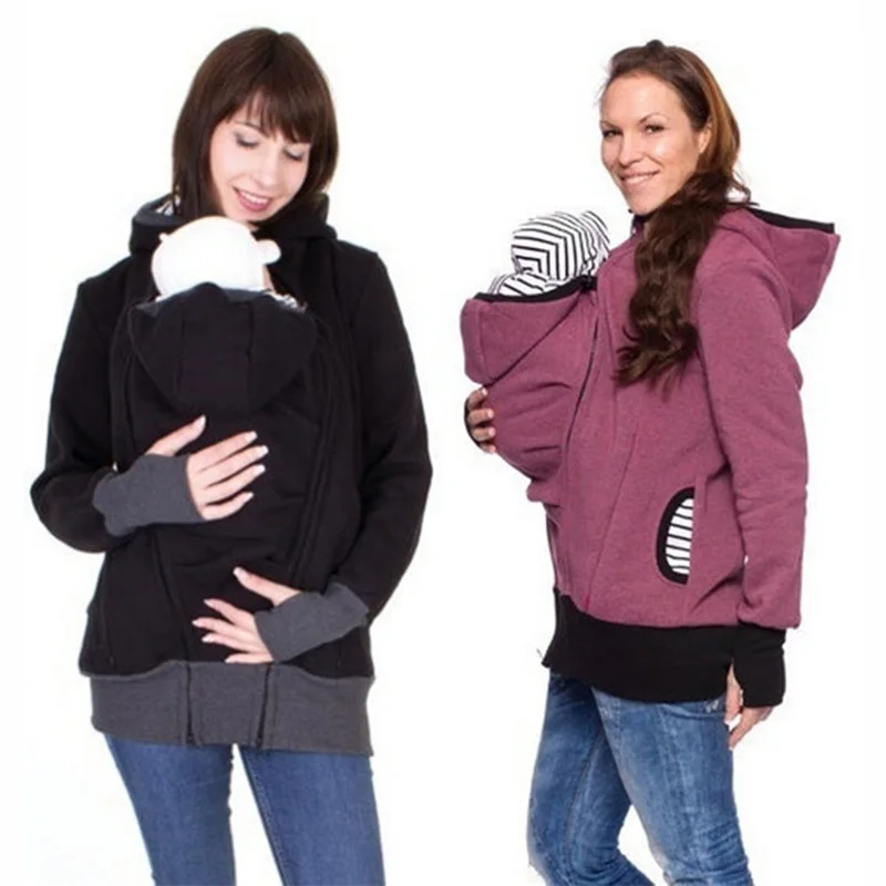 2021 Fashion Mom Maternity Hoodies Long Sleeve Maternity Warm Clothing Autumn winter Multifunctional Baby Carrier Sweatshirts