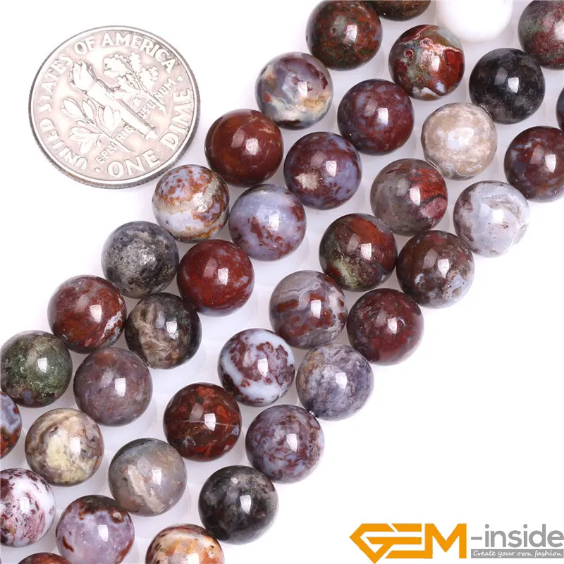 4mm 8mm Round Natural Dark Red Lighting Agates Beads Natural Stone beads DIY Loose Beads For Jewelry Making Strand 15\