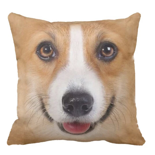 Cute Corgi Face Cushion Cover Puppy Dog Corgi Throw Pillow Case Decorative Pillows Cover Dogs Pet Puppy Room Decor Gifts 18