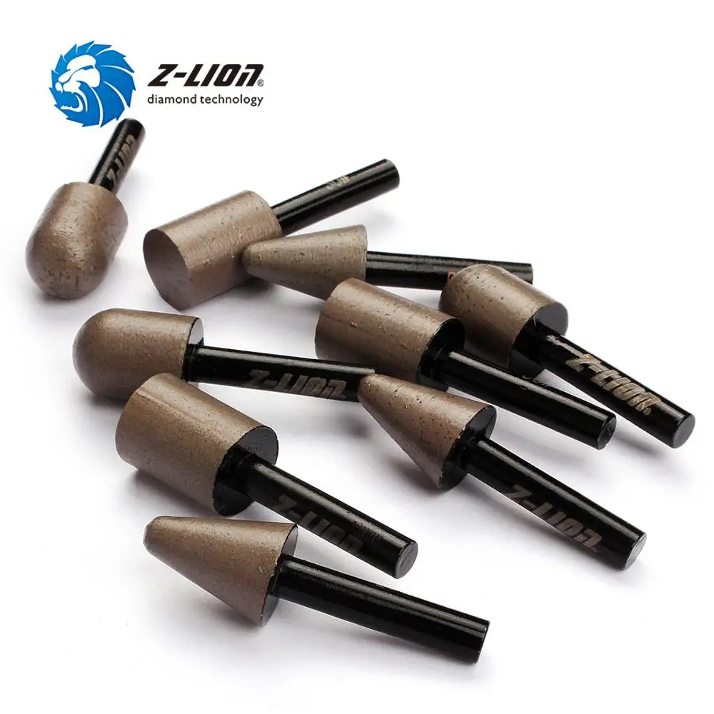 Z-LION Alat Berlian untuk Mengasah Latihan Logam Sintered Diamond Grinding Ukiran Alat Abrasive Countersink Kerucut Silinder Bur