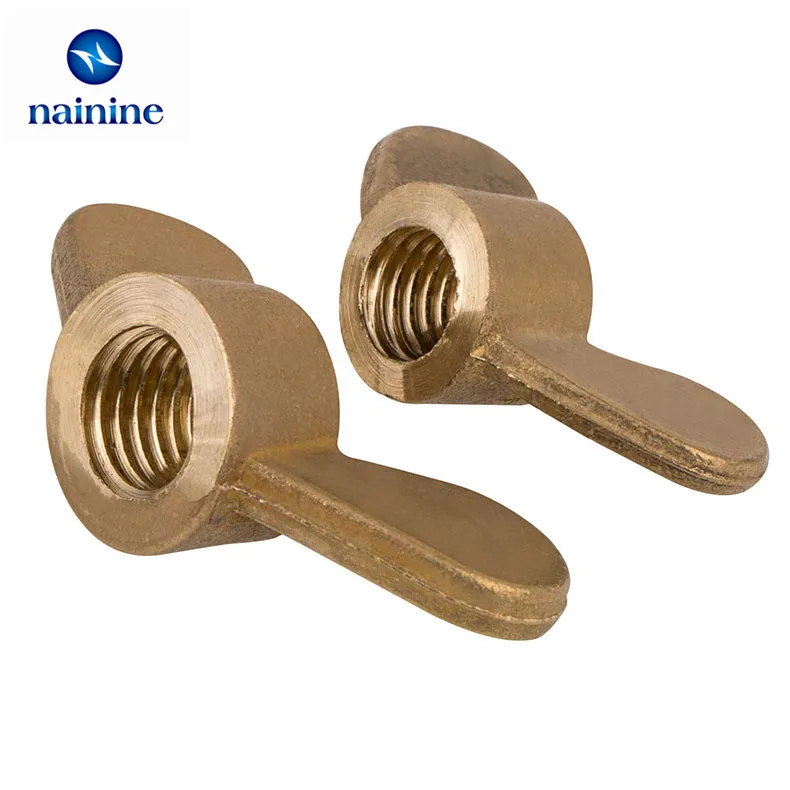 DIN315 304 Stainless Steel Butterfly Nut Hand Tighten Round Wing Nuts Brass