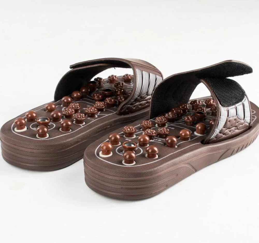 Zapatillas de masaje de terapia magnética para hombres y mujeres, zapatos de masaje de pies plantar de jade, masaje antideslizante para interiores y