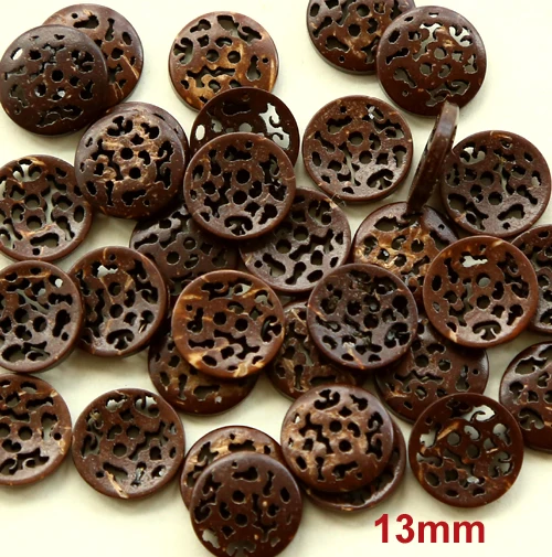 50pcs/lot size:13mm/15mm Dark Brown Color Coconut Button Bulk Buttons for Craft Sewing Accessories (KK-102)