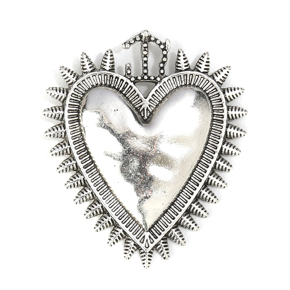 5 PCs Zinc Based Alloy Pendants Heart Silver Color For Earrings Necklace Making Angel Kinds Style Jewelry DIY Charms Findings