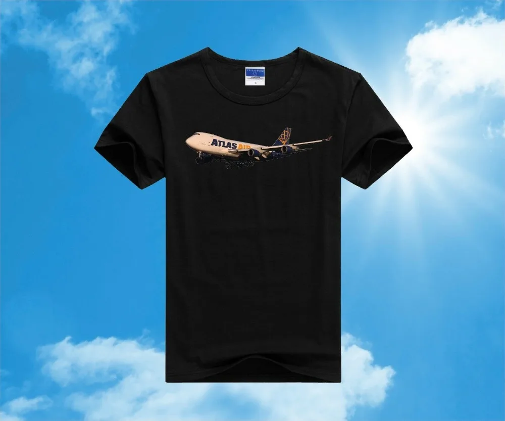 Hot Sale Fashion Atlas Air Boeing 747 Aviation, Airplane T-Shirt S,M,L,XL,XXL Casual Tee Shirts