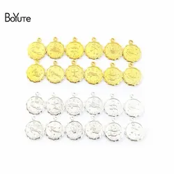 BoYuTe (12 Pieces/Set) Metal Brass 12MM Mix Zodiac Charms for Jewelry Making DIY Hand Made Jewelry Accessories Parts