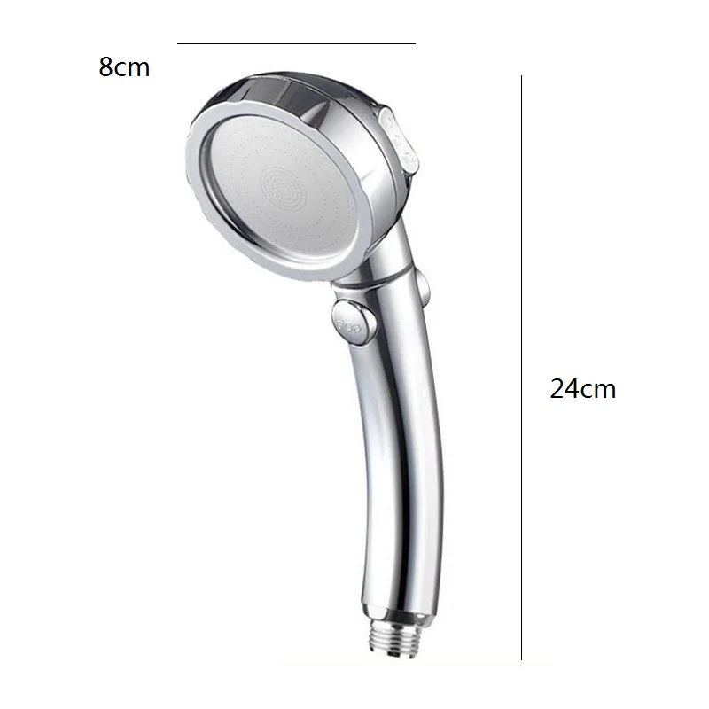 Cabeça de chuveiro de mão 3 spray com ajuste, com on/off interruptor de pausa de economia de água ajustável, de spa de luxo, cabeça de chuveiro de alta pressão