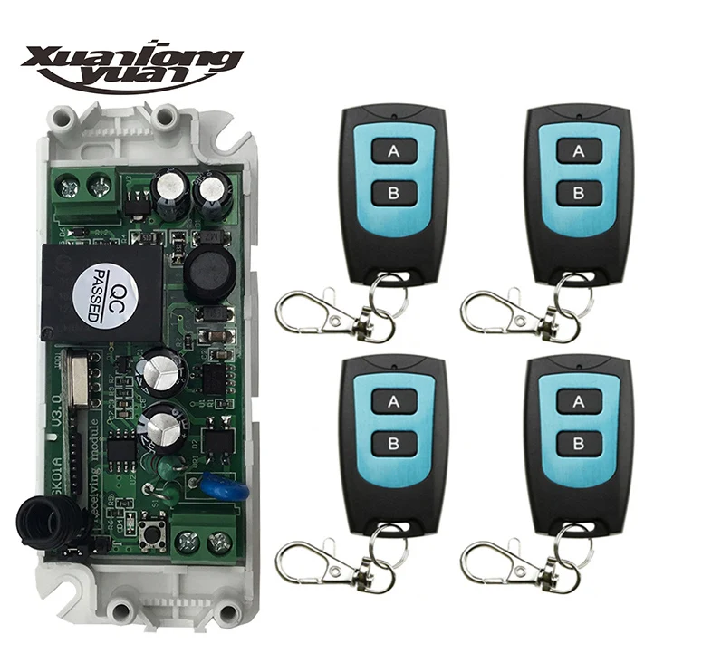AC85V 110V 120V 220V 250V 1CH Wireless RF Remote Control Switch Transmitter+Receiver Garage Door lamp/window/shutters