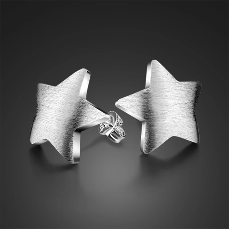 

Cute Style Fashion Women's Earrings 925 Sterling Silver Frosting Star Earrings Party Daily Wear High Quality Silver Jewelry