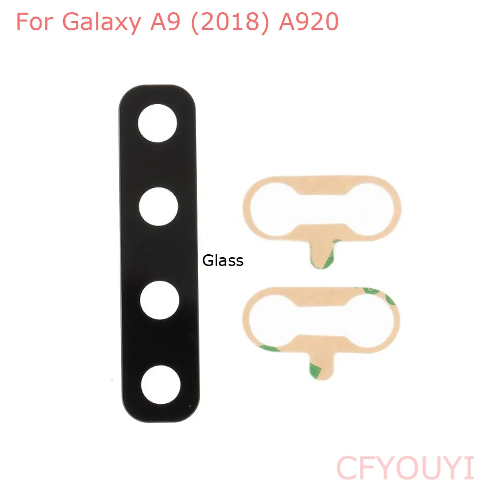 10-100pcs/lot For Samsung Galaxy A9 2018 A920 Back Rear Camera Glass Lens Cover With 3M Adhesive Sticker Replacement Part