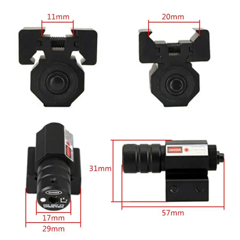 Infrared Aiming Sight Collimator Rail Hunting Ultra-low Baseline Adjustable 11MM / 20MM Laser Tactical Optics Red Dot Laser