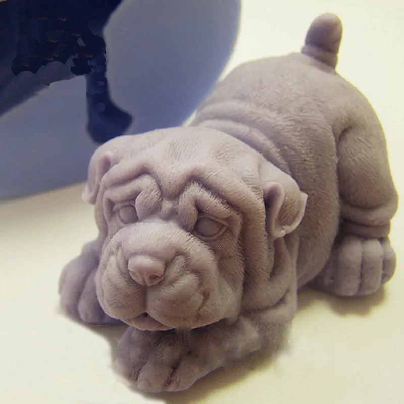 

PRZY Mold Silicones Soap Mold Of A A Puppy Mold Of The Dog Molds Silicone Animals Mould Aroma Stone Moulds Shar Pei 3D 001