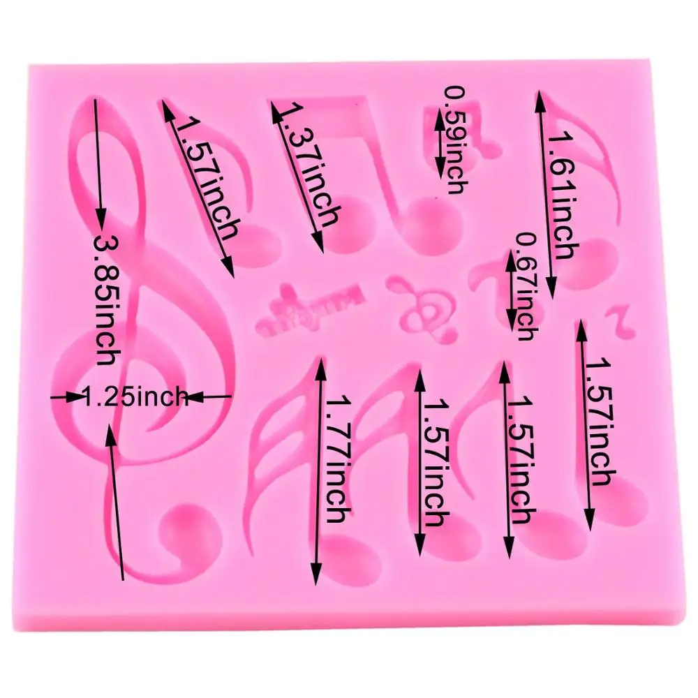 Music Silicone Molds Musical Notes Cupcake Topper Fondant Cake Decorating Tools Polymer Clay Candy Chocolate Gumpaste Moulds