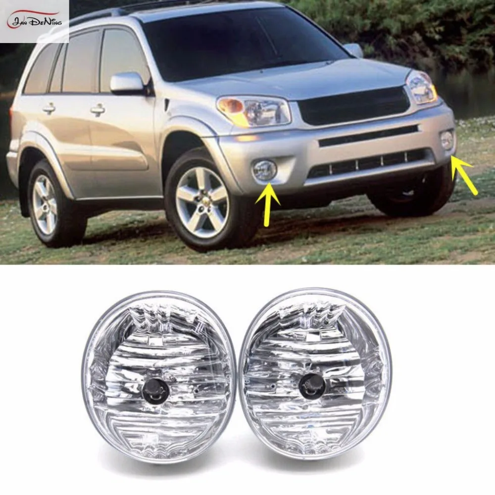 JanDeNing Car Fog Lights  For 2001-2005 Toyota RAV4 Halogen bulb :9006-12V 55W Clear Front Fog Lamp  Assembly kit  (one Pair)