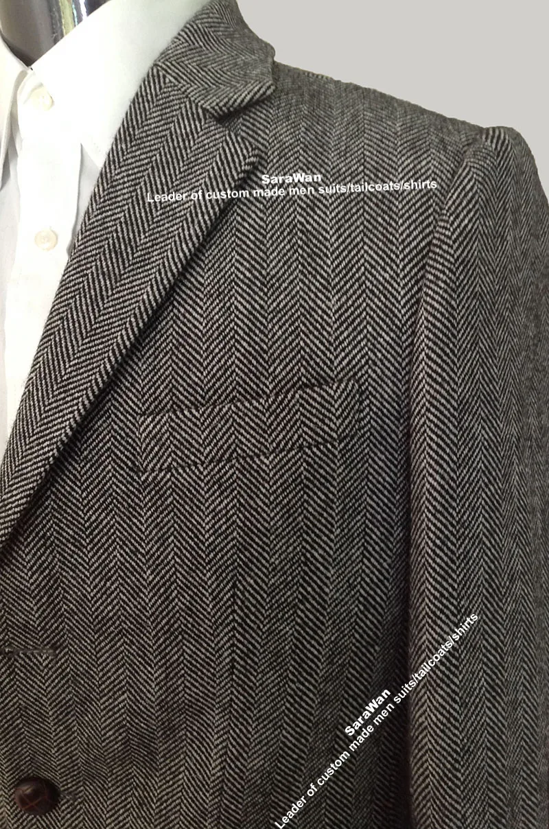 Custom Made To Measure Winter Jacket Man, Tailor Made Tweed Herringbone Topcoat, Manteau Homme, Bespoke Winter Coat Men 2015