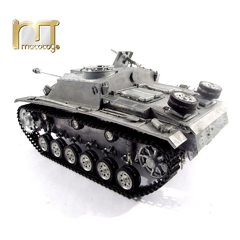 MATO Tank 1/16 Complete German Stug III 100% Metal RC Tank Infrared Recoil Barrel Version Original Metal Color RTR 1226