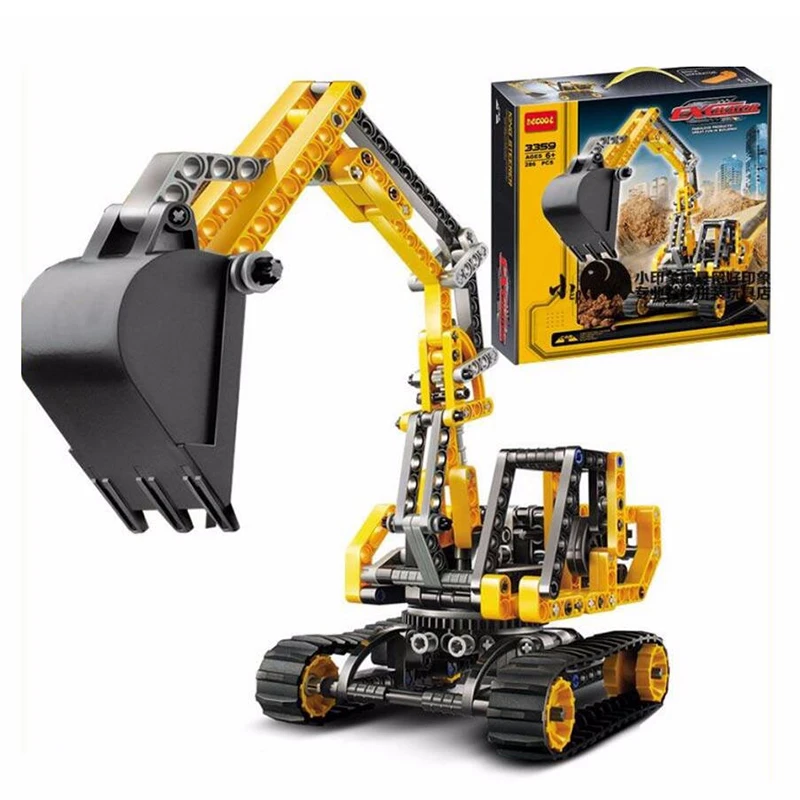 286Pcs Decool Track Mobile Excavator Building Blocks Series Site Bricks Toys Educational Crawler