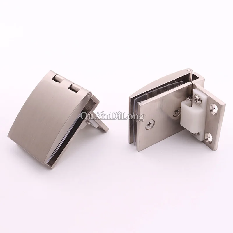 HOT 4PCS Cabinet Glass Door Hinges Wine Cabinet Door Hinges Brushed Finished Glass Hinges for Cabinet Cupboard Glass Clamps