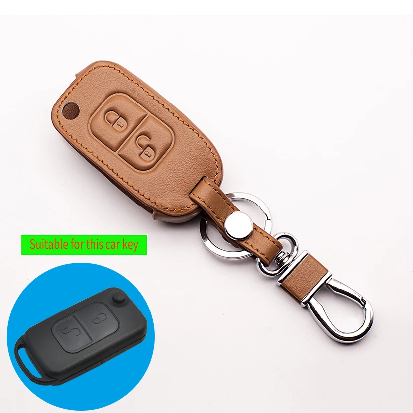 For Mercedes Benz E113 A C E S D05 W202 W203 W168 classic design Genuine Leather Car Key Case Cover 2 buttons shell starline a91