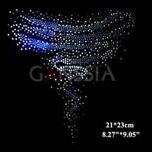 4pcs/lot(21X23cm)Newest Firework Hot fix Rhinestones Heat Transfer Design Iron on Motifs Rhinestone Applique Sewing(SS-1912)