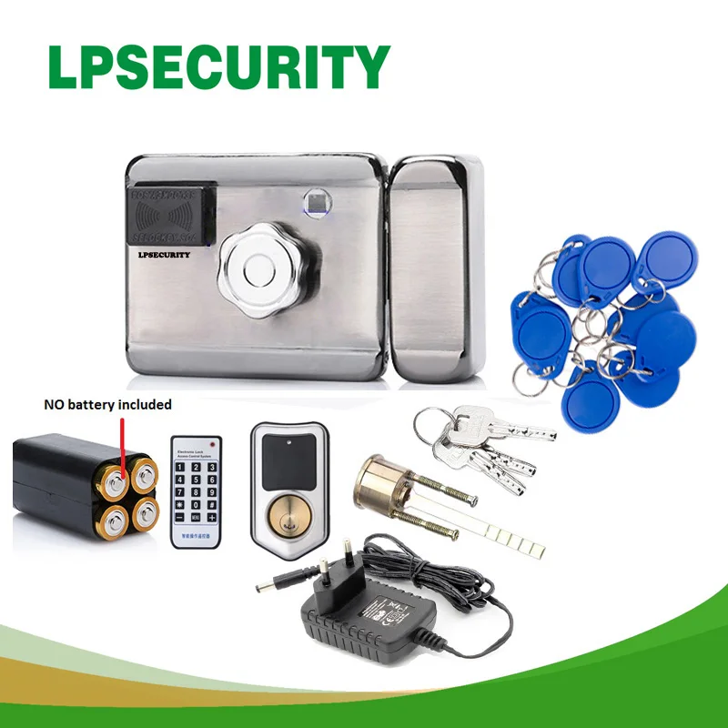 Battery power 12VDC RFID 13.56MHZ Electric Gate Lock Electronic Door Lock 10tags (no battery included)