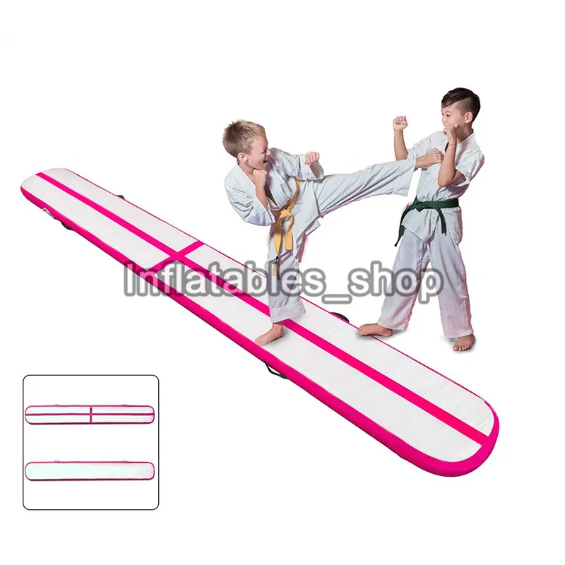 Inflatable Air Gymnastics Mat 5m Pink/Purple Track Tumbling Mats with Electric Air Pump for Home Use/Training/Yoga/Outdoor/Water