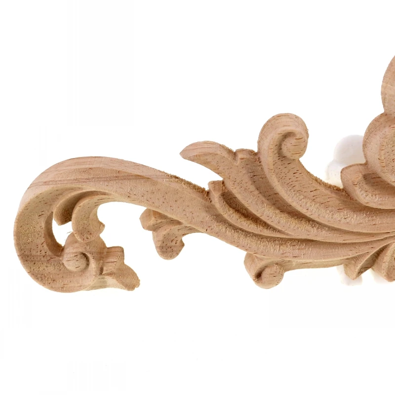 RUNBAZEF Practica Floral Oak Wood Applique Carved Corner Vintage Home Decoration Accessories Door Wall Furniture Decor Decal