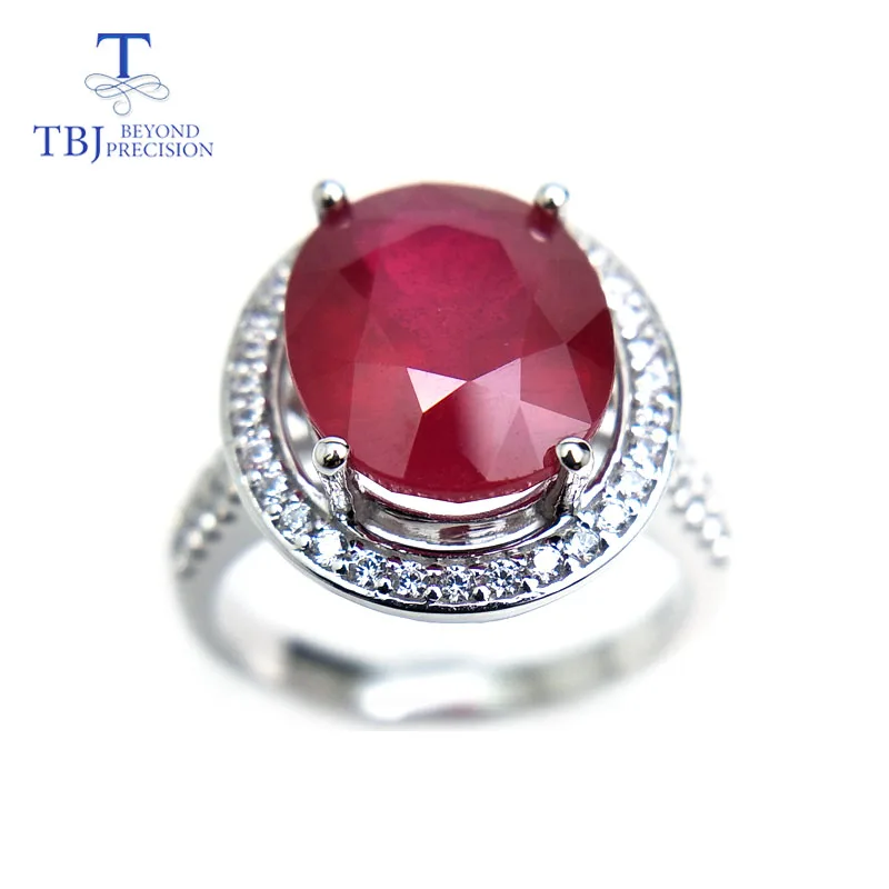 TBJ,elegant Engagement Ring with natural Ruby in 925 sterling silver gemstone jewelr for women  as a wedding valentines gift