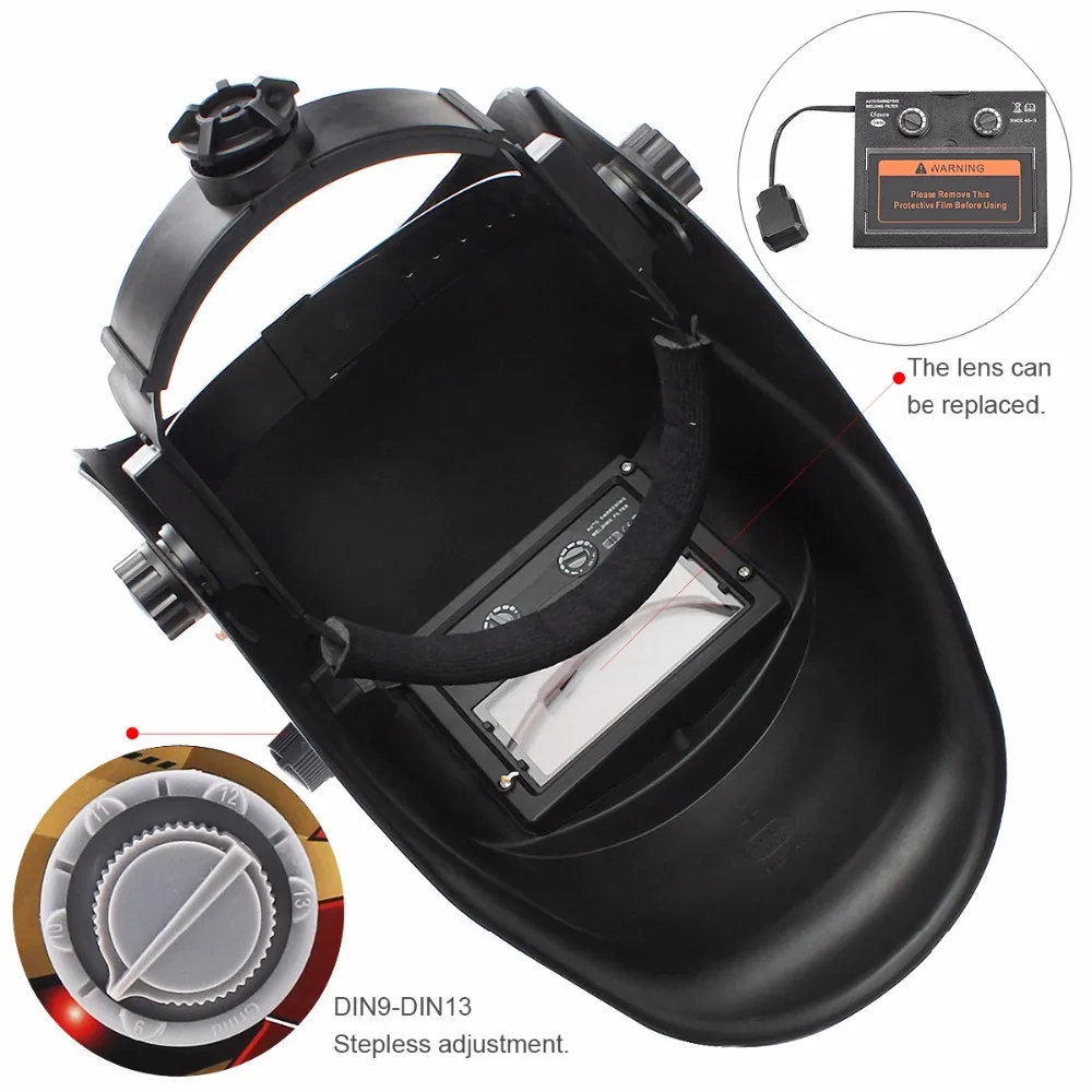 Silver Iron Man Adjust Solar Auto Darkening TIG MIG Grinding Welding Helmets / Face Mask / Electric Welding Mask / Weld Cap