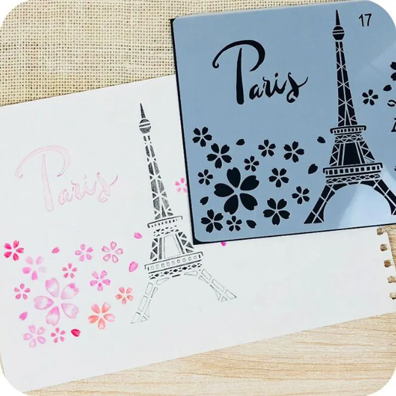 1pc Lace Ruler Graffiti Painting Template Children'S Puzzle Stationery Coloring Embossing Plant Flower Openwork Stencils