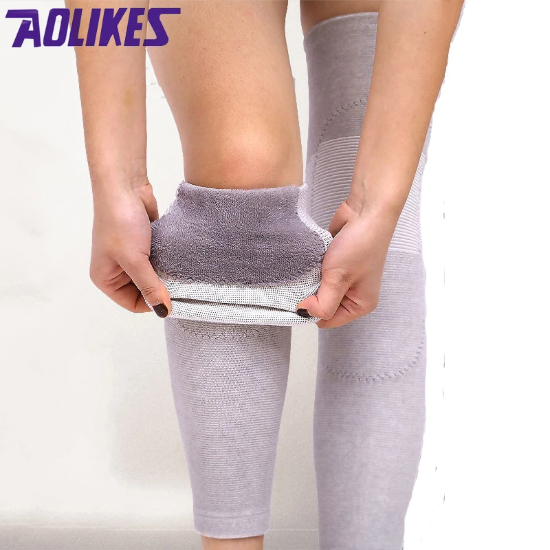 AOLIKES 1 Pair Plus Cashmere Winter Keeping Warm Cycling Leg Warmer Sleeve Kneepad Yoga Running Knee Support Brace For Women Men