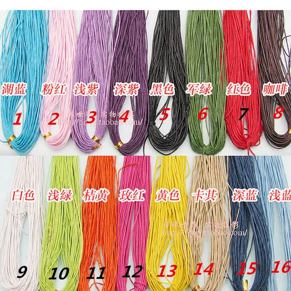 Wholesale 100Yds 1mm Round Lake Blue Wax Cotton Cords String Rope,Jewelry Beading String, For Bracelet & Necklace