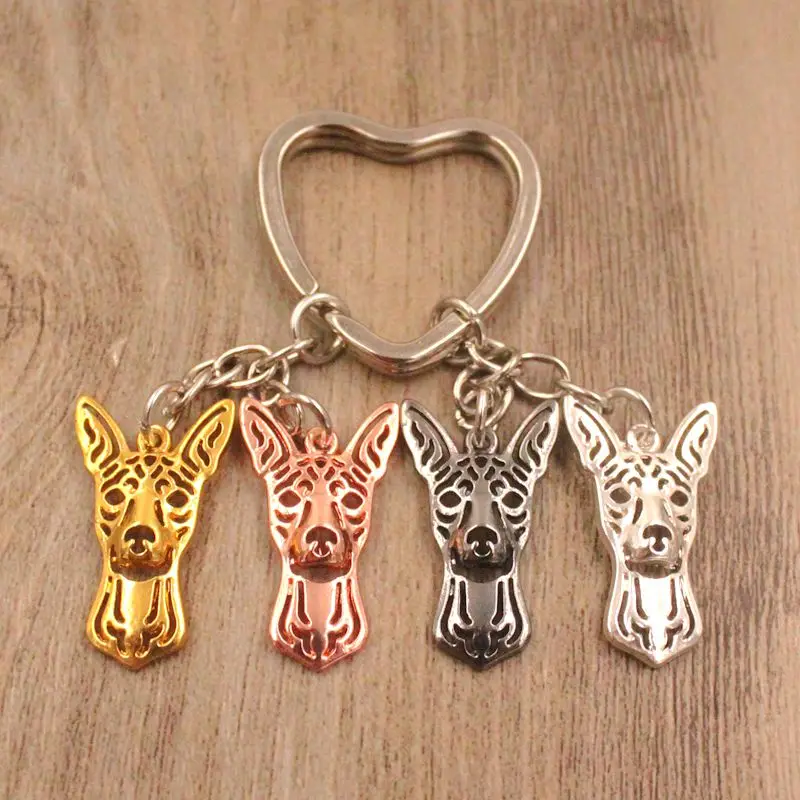 Miniature Pinscher Dog Animal Cute Gold Silver Plated Keychain For Bag Car Women Men Girls Boys Love Jewelry 4 Colors K178