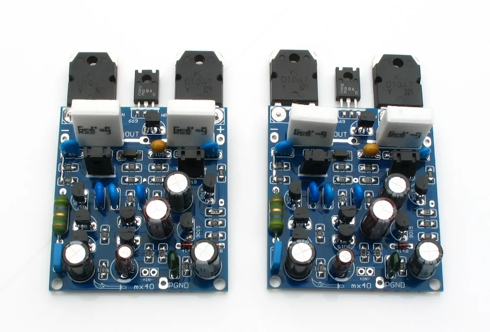 2 PCS MX40 100W+100W 4ohm KD1047 / KB817 power tube stereo Class AB Power amplifier completed board