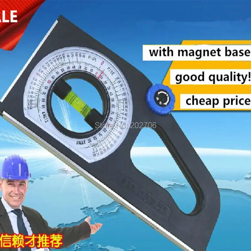 

Multi function Magnetic Slope measuring gauge universal bevel protractor angle level declinometer with magnet base