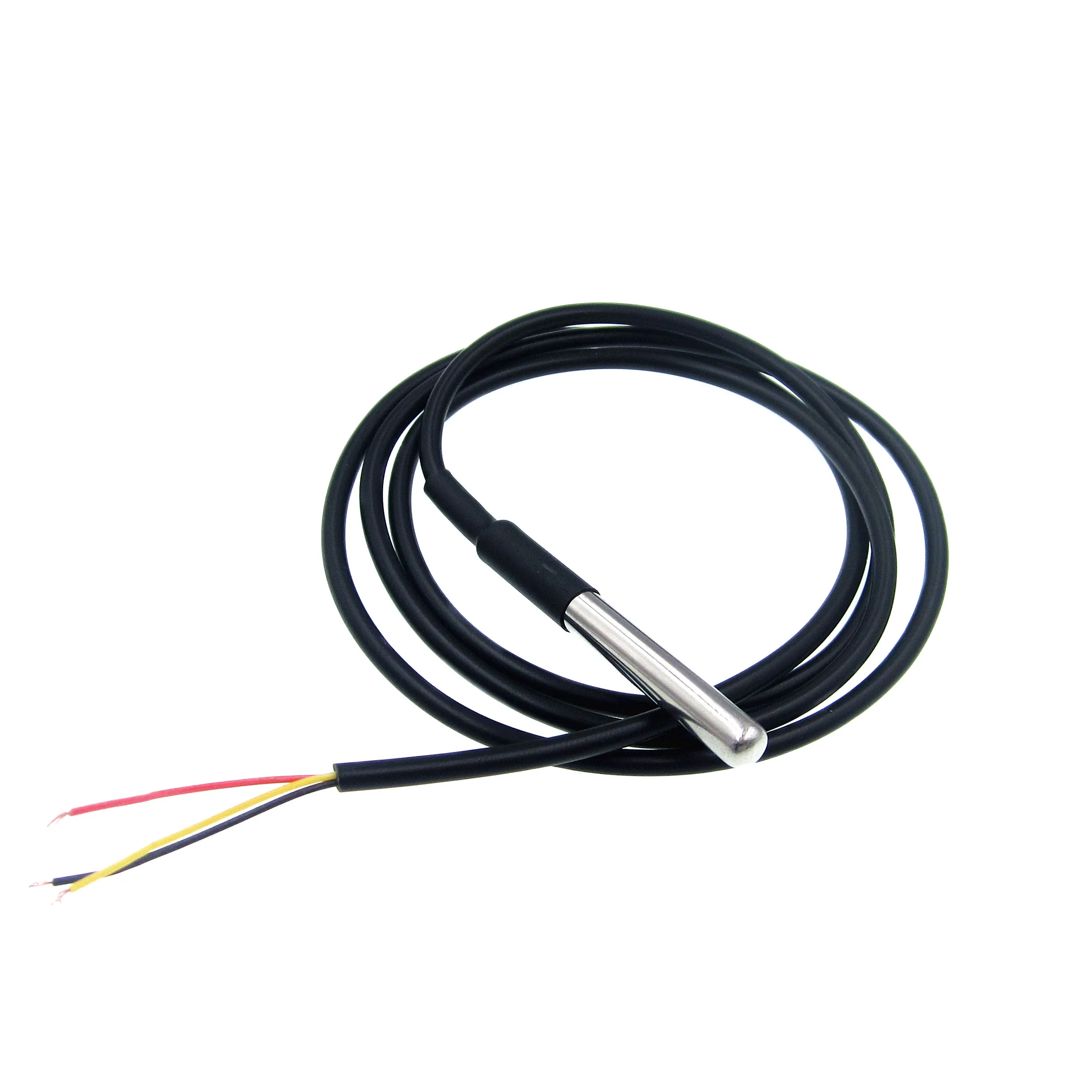 10PCS Waterproof 18B20 temperature probe temperature sensor Stainless steel package -100cm wire (DS18B20)