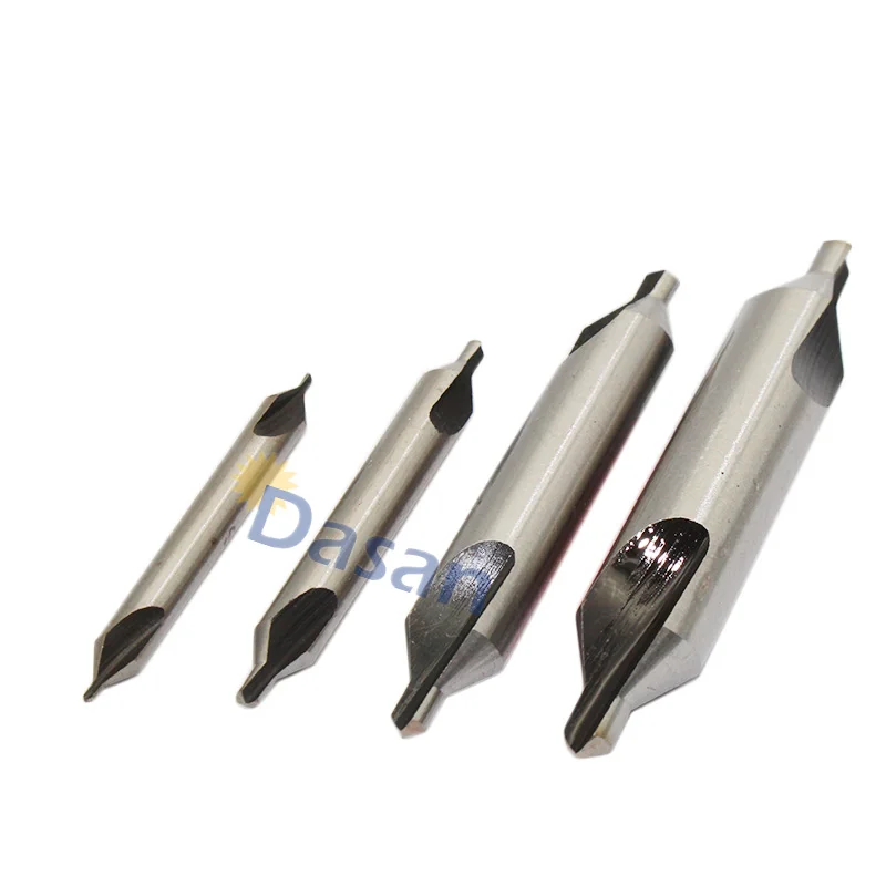 10PCS 1mm 1.5mm Center Drill Bit HSS A Type Precision Combined Countersinks Kit 60 Degree Double Ended for Lathe Drilling Tool