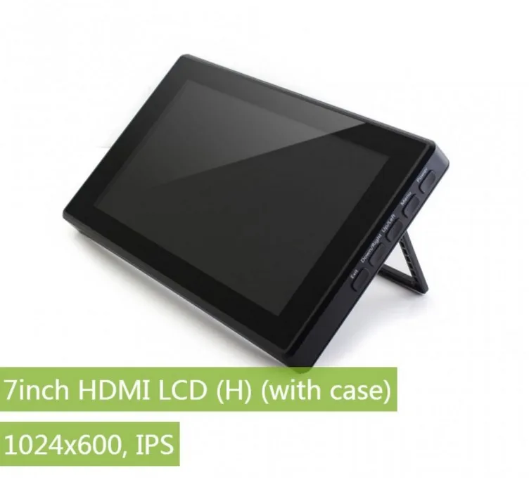 

7inch HDMI LCD (H) (with case), 1024x600, IPS Capacitive Touch Screen LCD with Toughened Glass Cover, Supports Multi mini-PCs