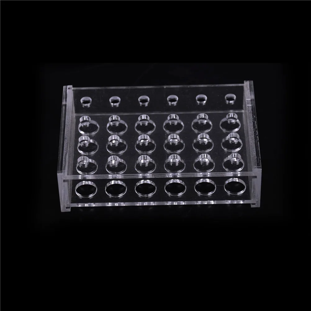 Plastic 24 Holes 1.5ml Clear Centrifugal Test Tube Test Tubing Rack Holder 11mm Dia School Supply Lab Equipment