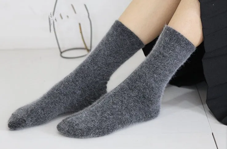 

New Autumn and winter, warm, soft handle, rabbit hair, pure color, socks, women socks, free delivery S181030