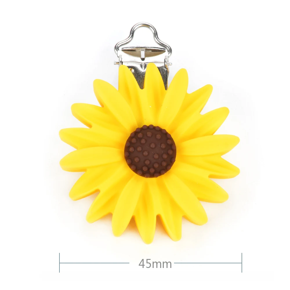 Silicone Daisy Pacifier Clip Flower Silicone Beads Teething Soother Holder Teether DIY Baby Feeding Accessories Tools 10pcs/lot